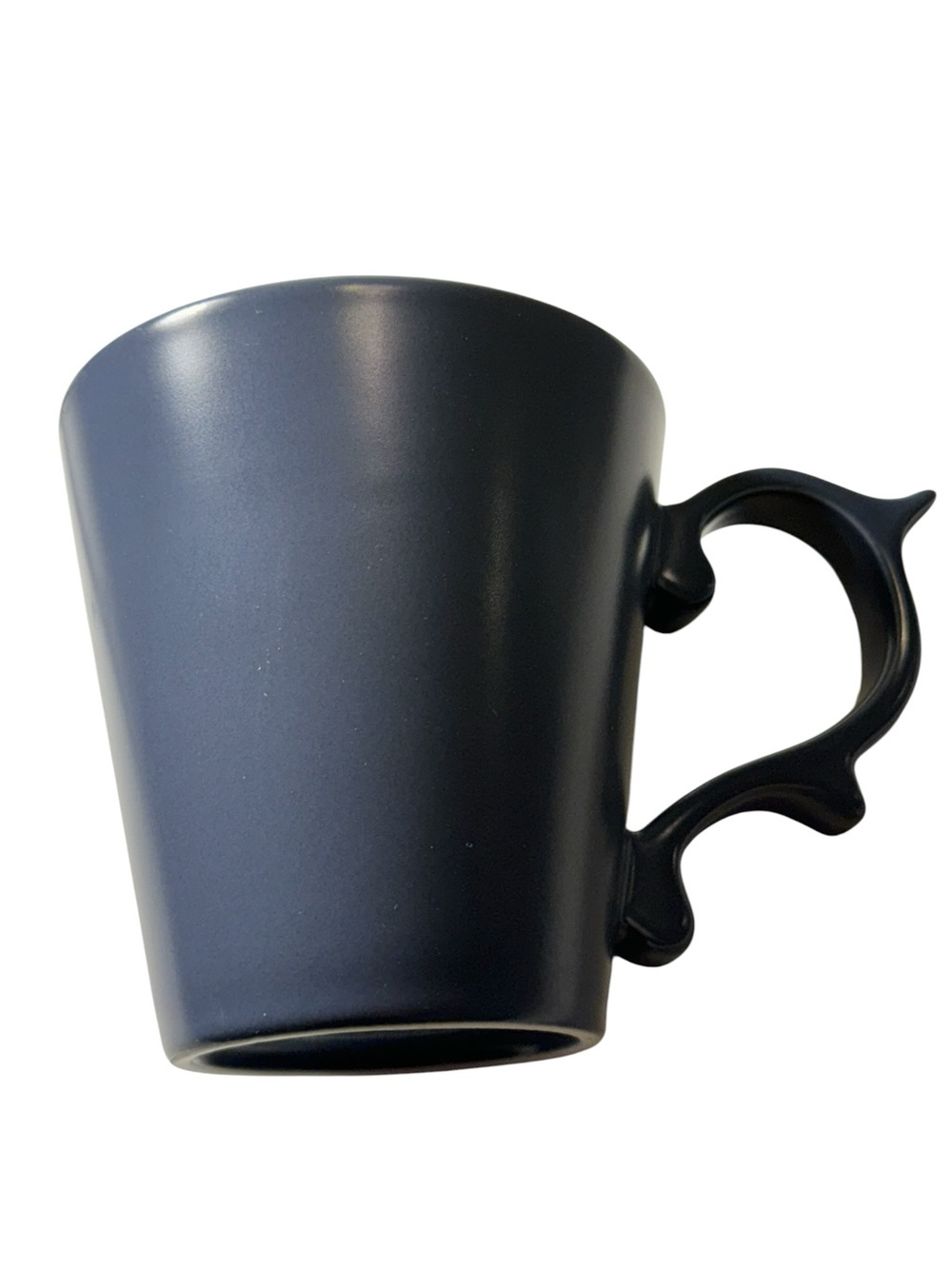 Matte Steel Blue Tazo Tea Large Ornate High End Ceramic Mug MINT